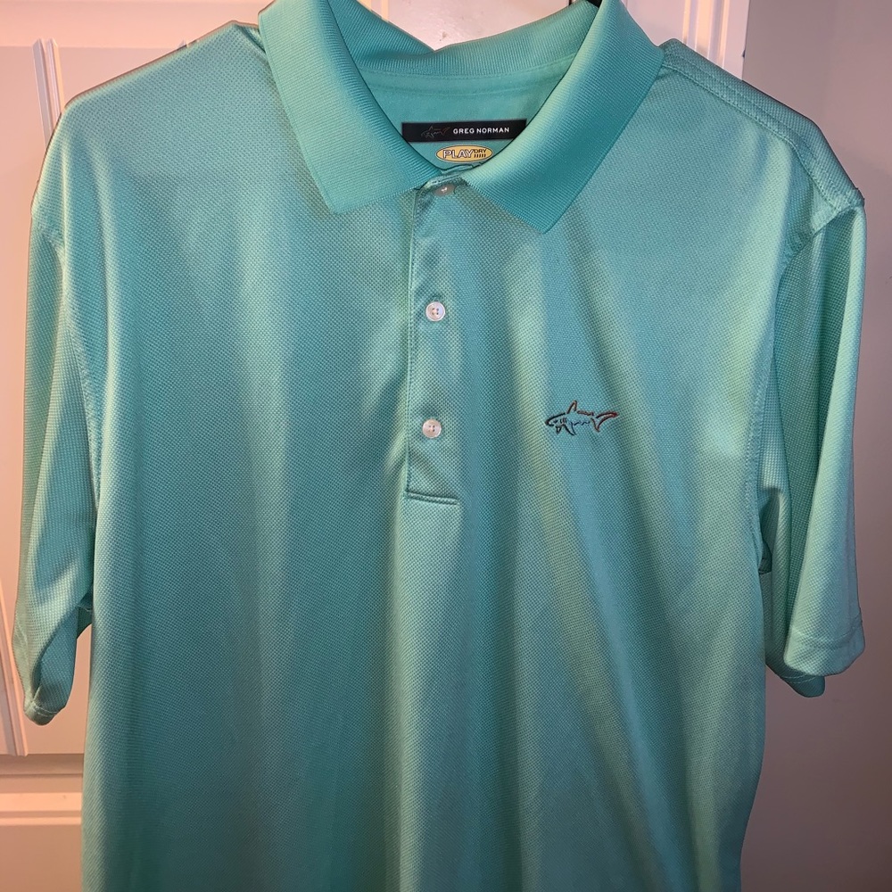 Greg Norman Tonal Print Playdry golf polo